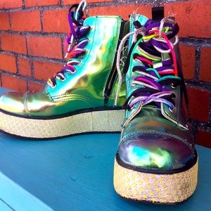 Dollskill holographic platform boots